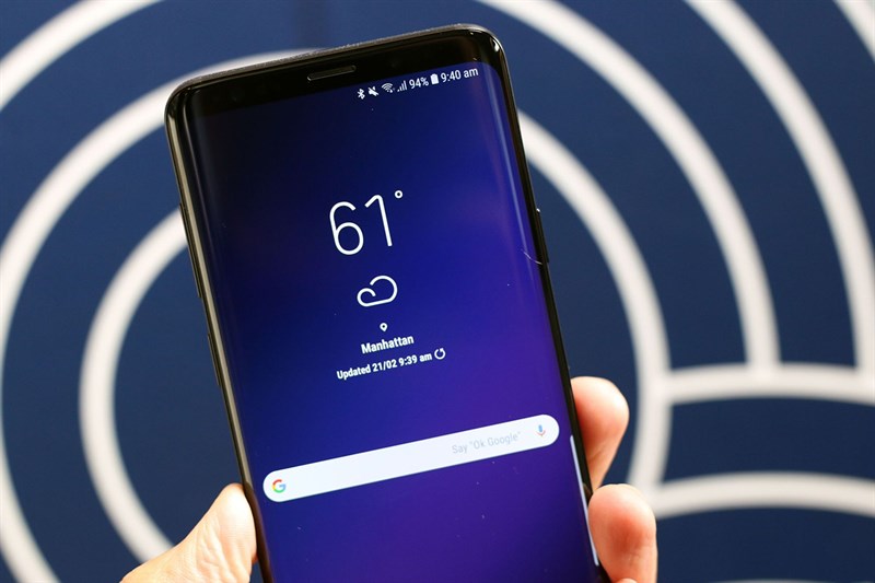 Giao diện Android của điện thoại Samsung Galaxy S9